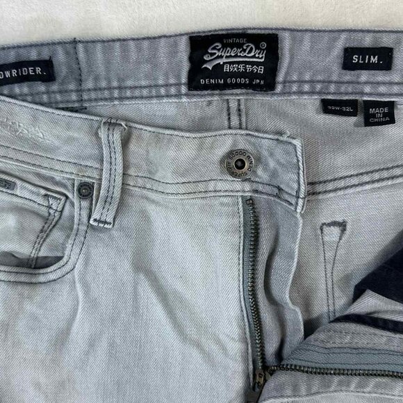 Superdry Slim Low Rider Jeans – Gray Denim waist 32 - Picture 3 of 15